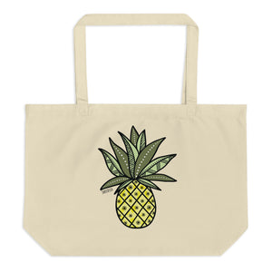 Pineapple / Large organic tote bag